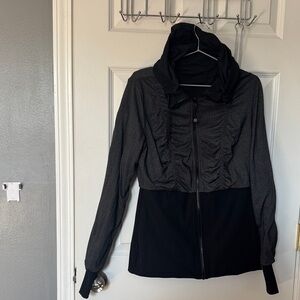 lululemon athletica Black and Gray Reversible Bomber Jacket